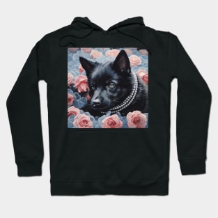 Black German Shepherd and Roses Hoodie